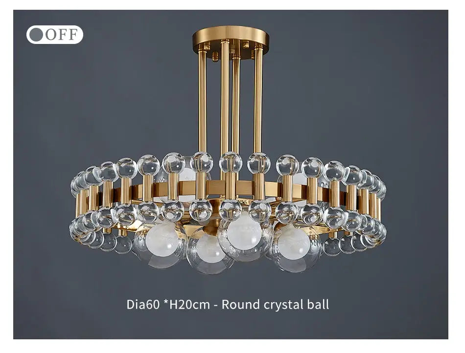 Modern Round Colorful Crystal Chandelier for Living, Bedroom