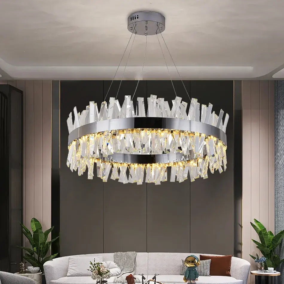 Luxury Modern Hanging Round Chandelier for Living, Bedroom