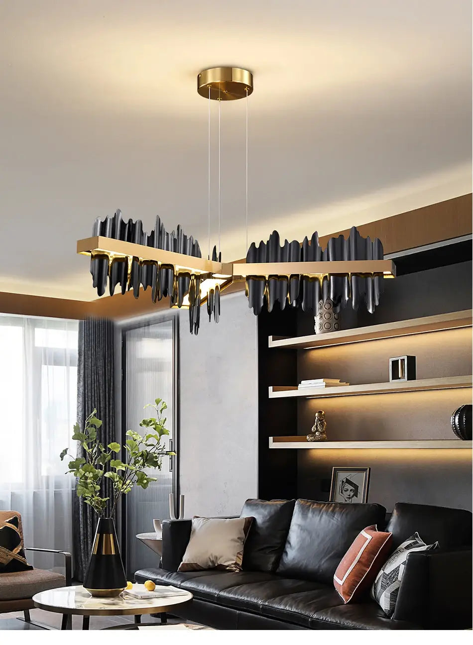 Luxuriöser rechteckiger Hängeleuchter für Wohn-, Schlafzimmer und Esszimmer