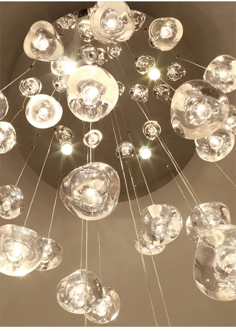 Luxury Modern Crystal LED Chandelier for Staircase, Lobby