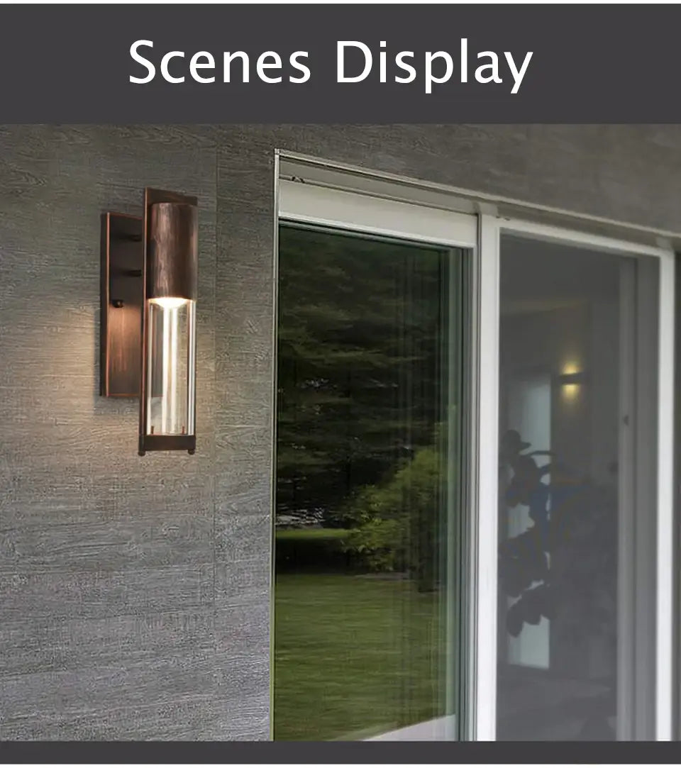 Vintage Black/Bronze Outdoor Waterproof Led Wall Sconce for Porch