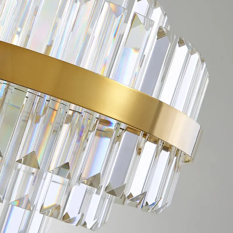 Luxury Hanging Gold Crystal Chandelier for Living, Bedroom