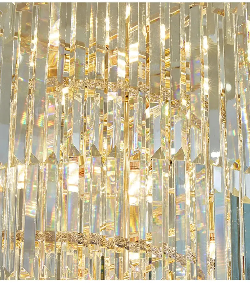 Luxury Large Gold Crystal Chandelier for Staircase, Loft