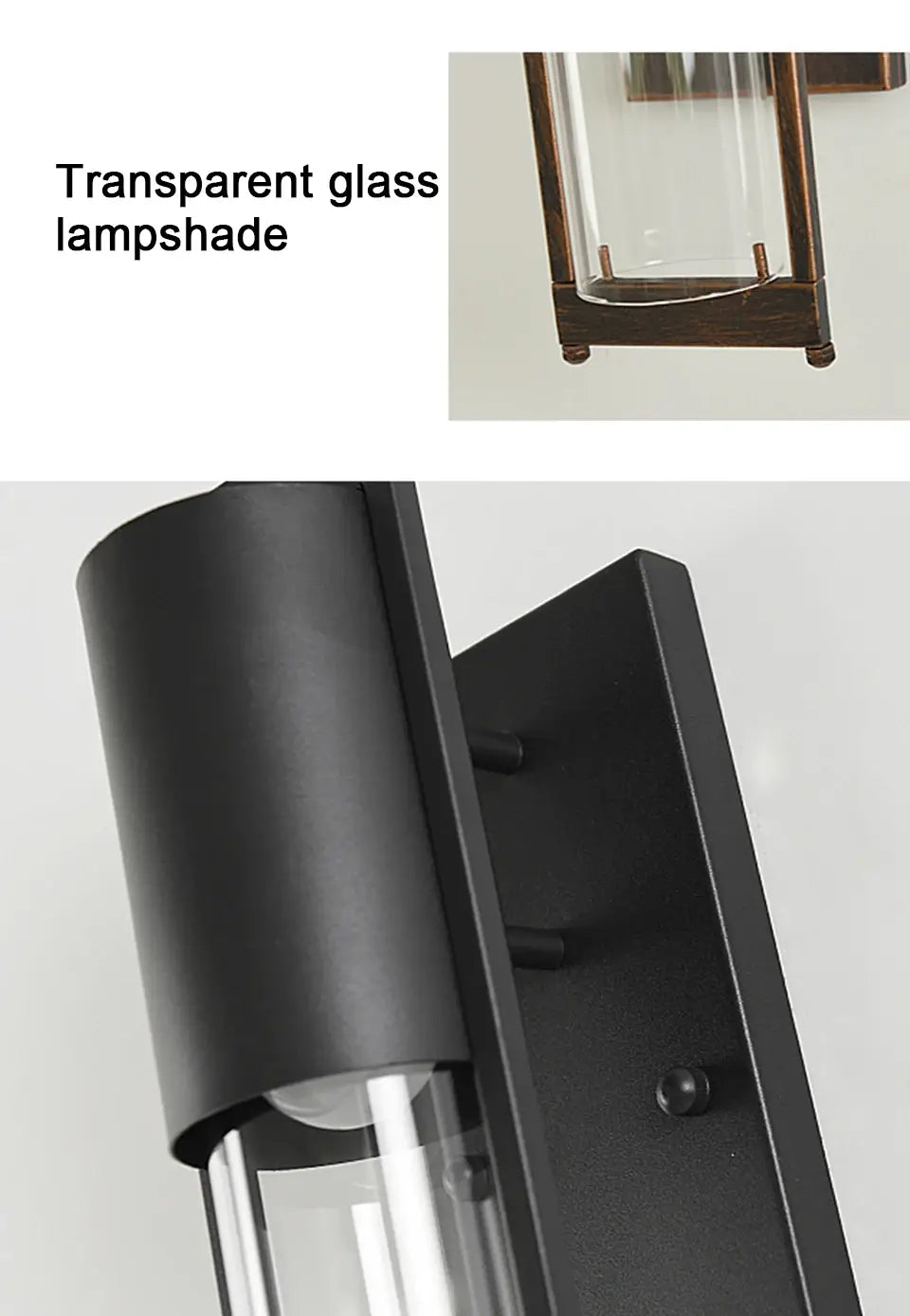 Vintage Black/Bronze Outdoor Waterproof Led Wall Sconce for Porch