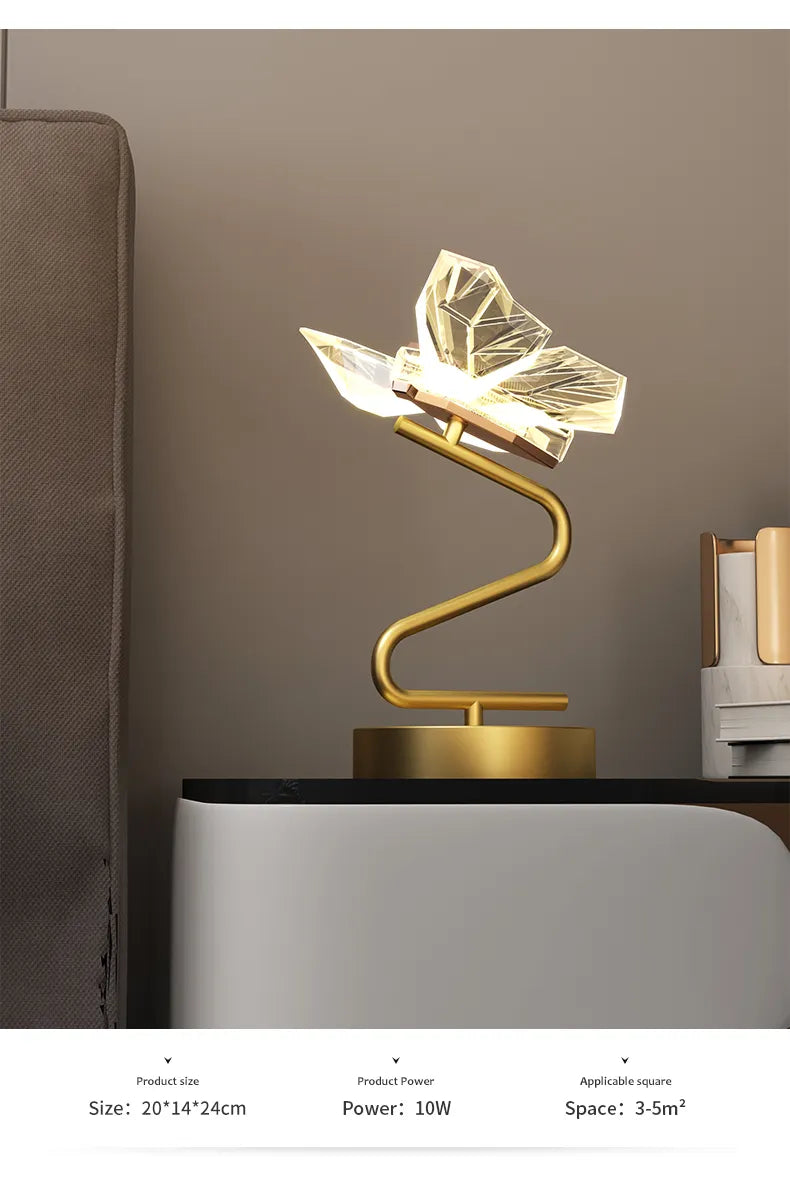 Nordic Luxury Creative Butterfly Lamp for Bedroom, Living
