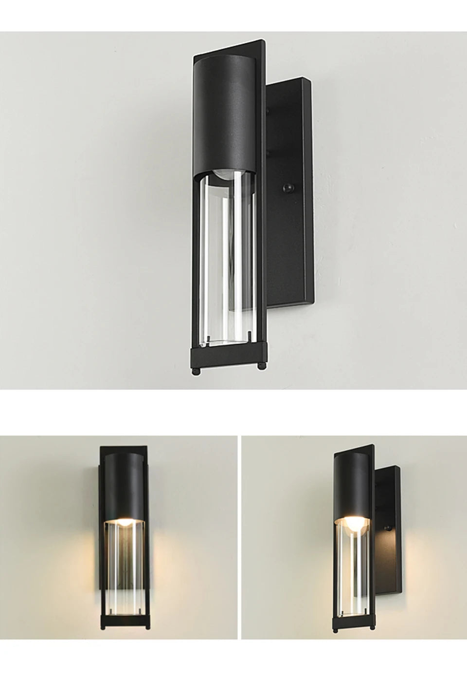 Vintage Black/Bronze Outdoor Waterproof Led Wall Sconce for Porch