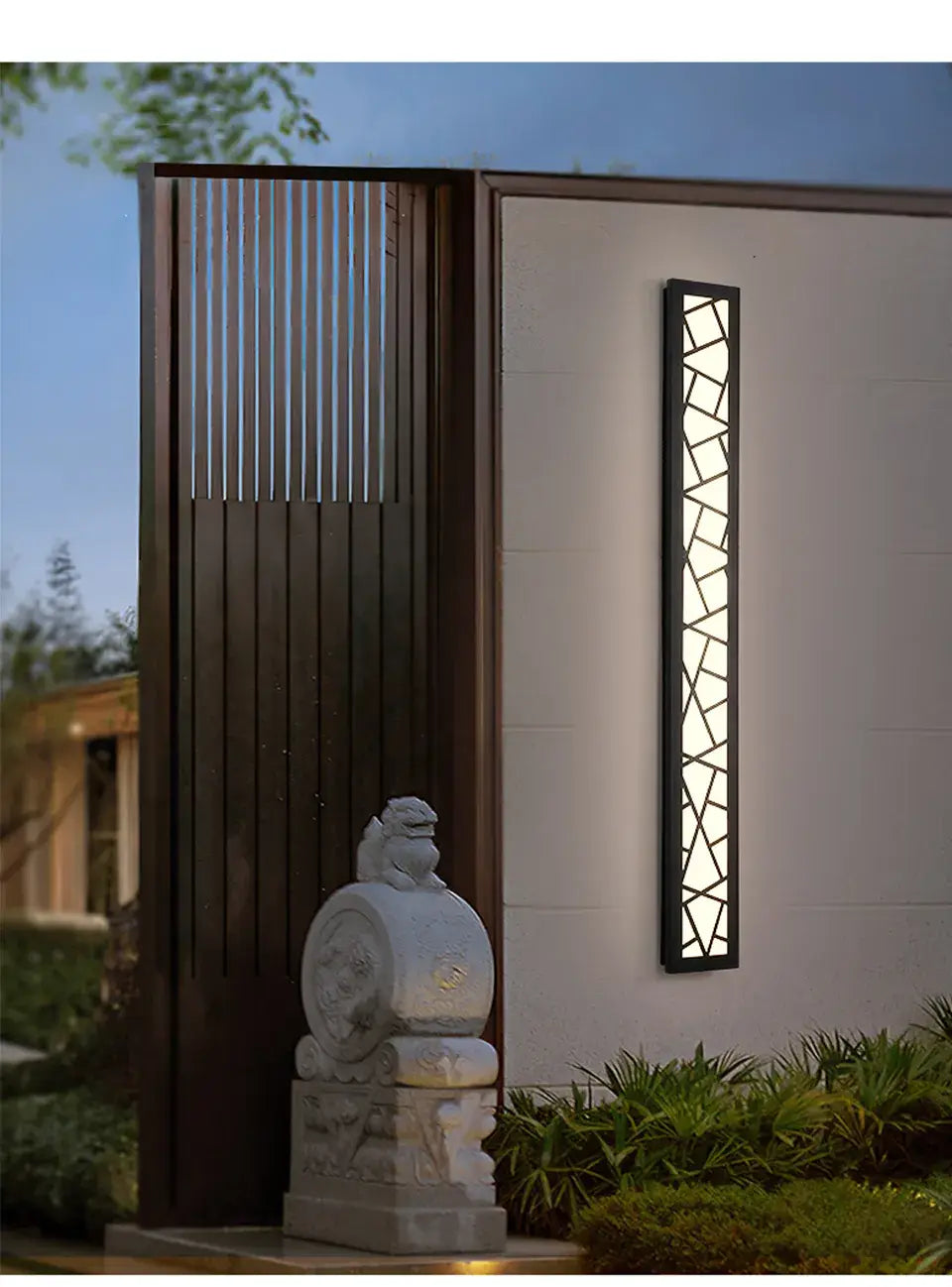 Black Outdoor Waterproof Long LED Wall Light For Villa Porch