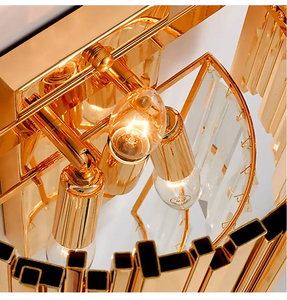 Luxury Gold Crystal Wall Sconce for Hallway, Bedroom, Bedside