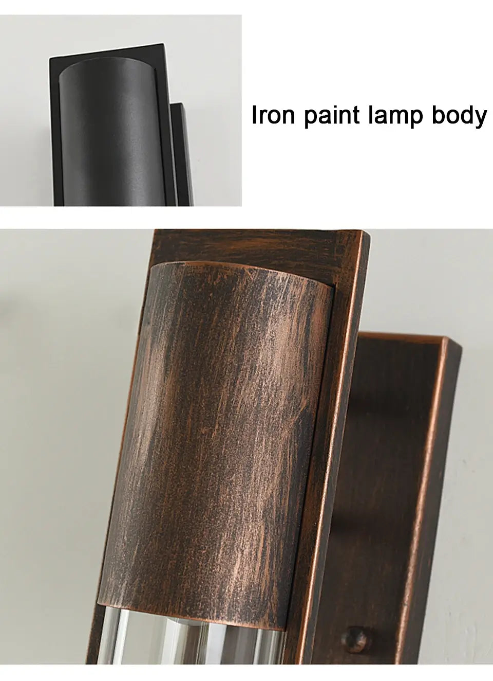 Vintage Black/Bronze Outdoor Waterproof Led Wall Sconce for Porch
