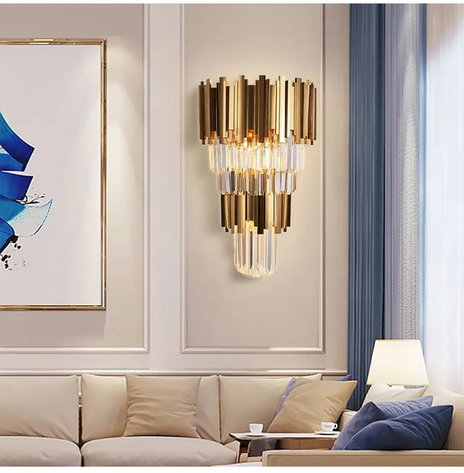 Luxuriöse moderne Wandleuchte aus Kristall für Nachttisch, Wohnzimmer, Schlafzimmer