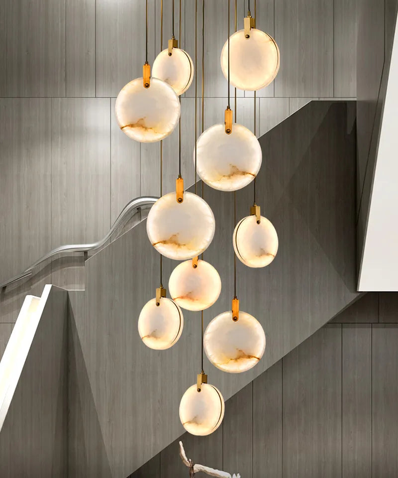 Luxury Long Marble Chandelier for Staircase, Lobby, Hallway