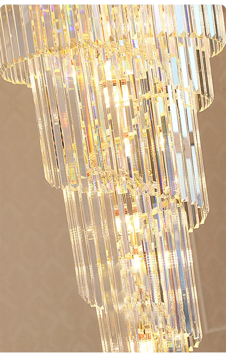 Luxury Long Spira Crystal Chandelier for Staircase, Hall, Living