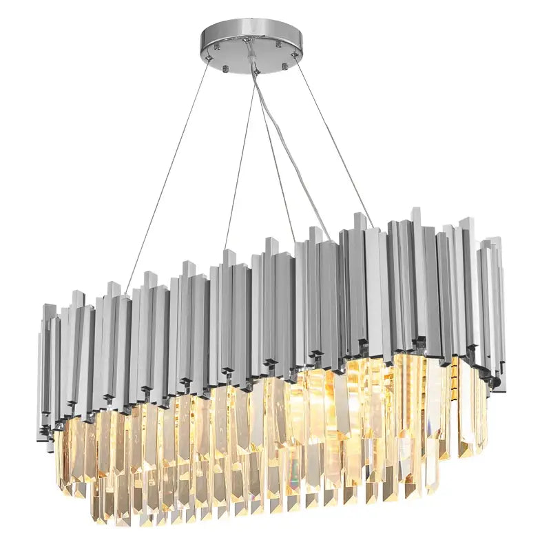 Luxury Modern Hanging Oval Crystal Chandelier for Dining, Kitchen