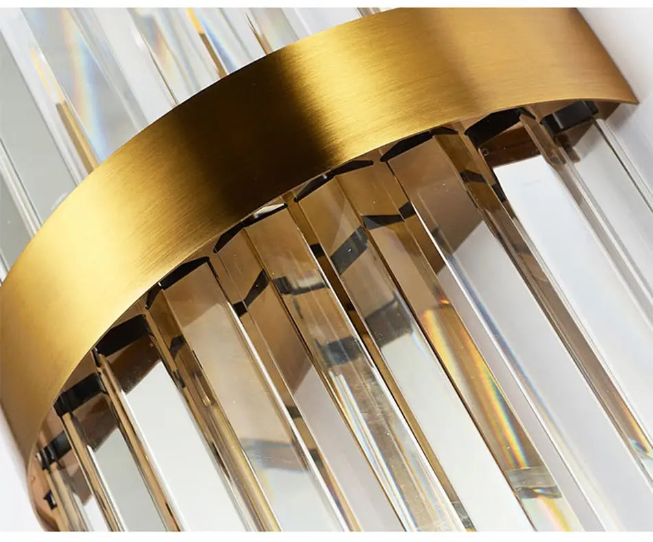 Modern Crystal Gold Wall Lamp: A Bedside Loft Light by Toplightstore