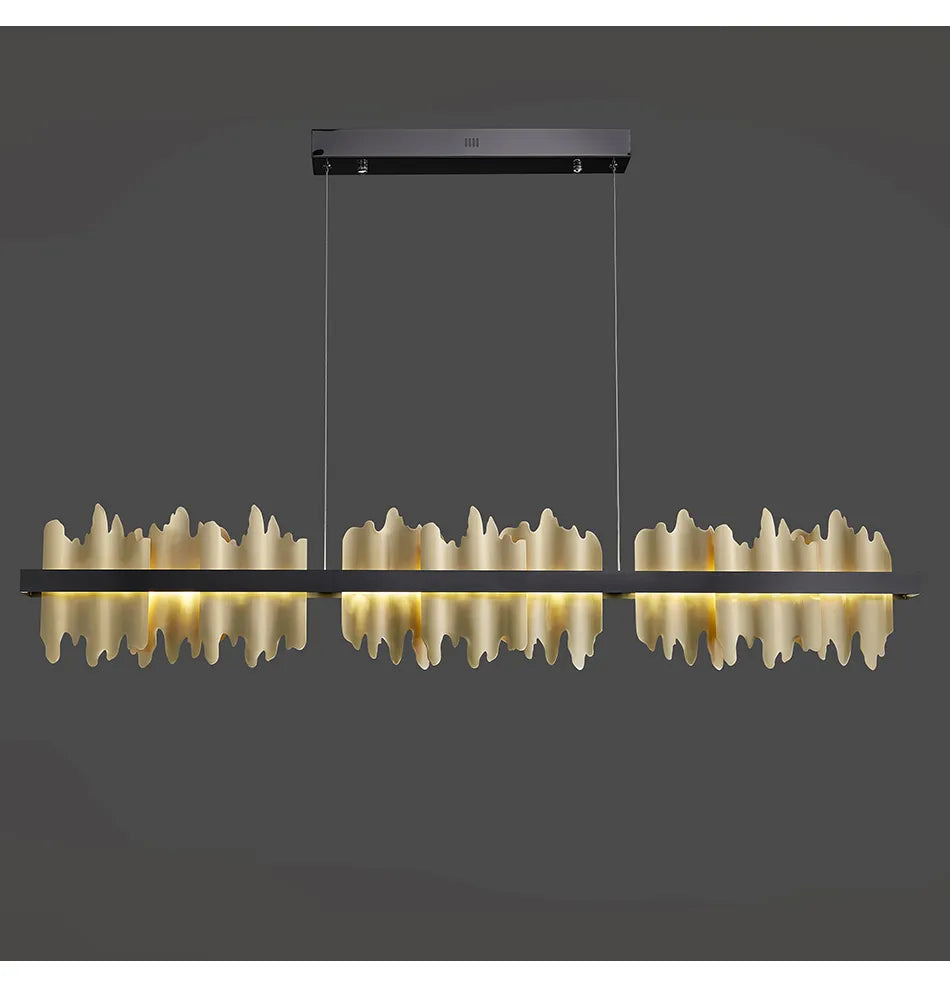 Moderner hängender rechteckiger Eisberg-Kronleuchter für Esszimmer und Küche