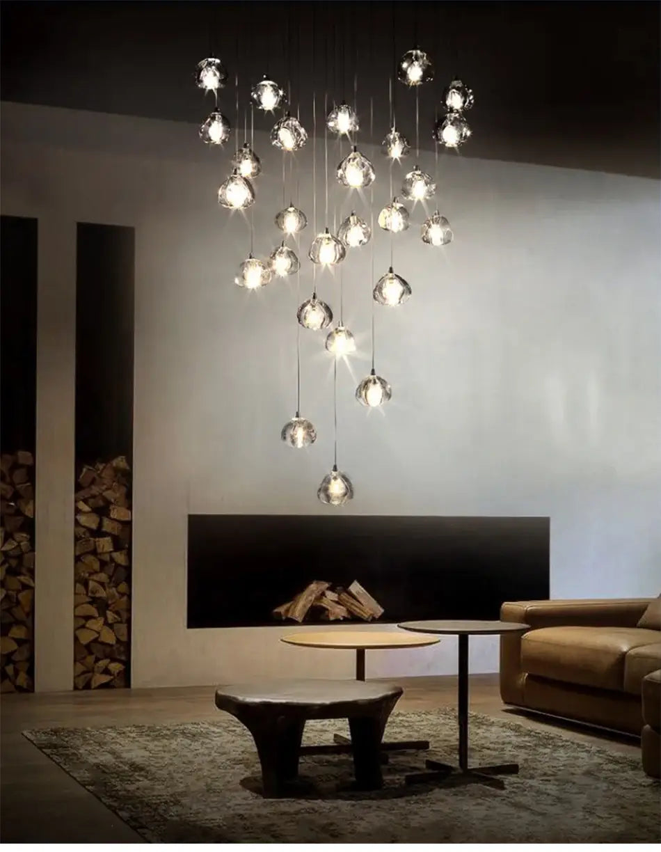 Luxury Modern Crystal LED Chandelier for Staircase, Lobby