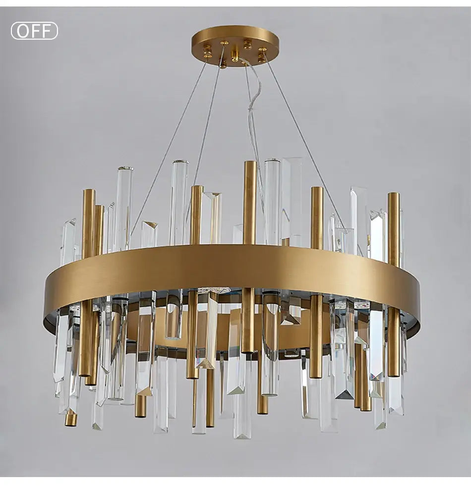 Luxury Hanging Round Crystal Chandelier for Living, Bedroom