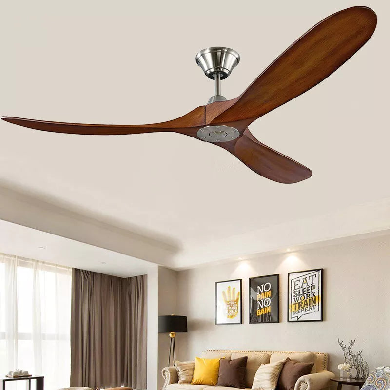 Large Industrial Wooden Ceiling Fan Without Light for Bedroom,Living
