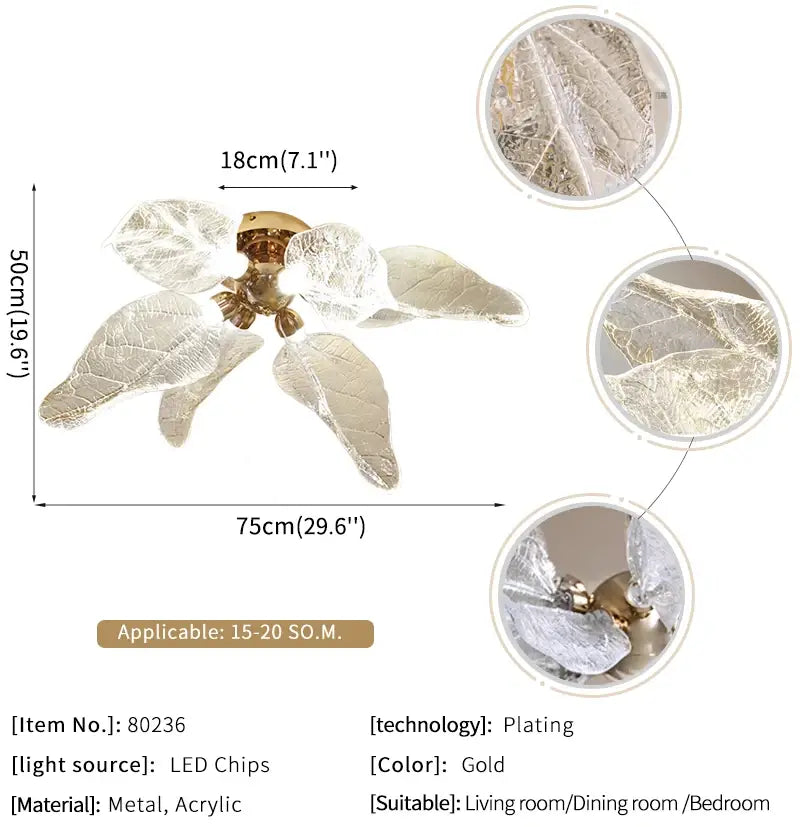 Leaf-Deckenleuchter: Luxusbeleuchtung für Wohn- und Schlafzimmer