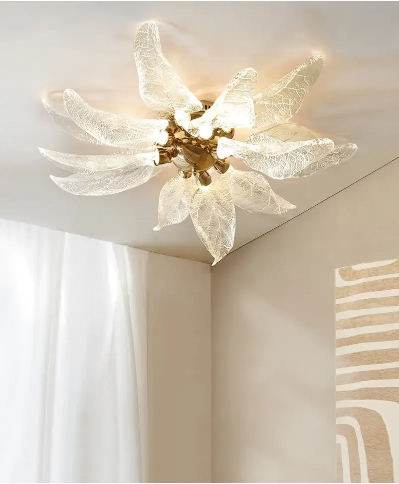 Leaf Ceiling Chandelier: Luxury Lighting for Living, Bedroom