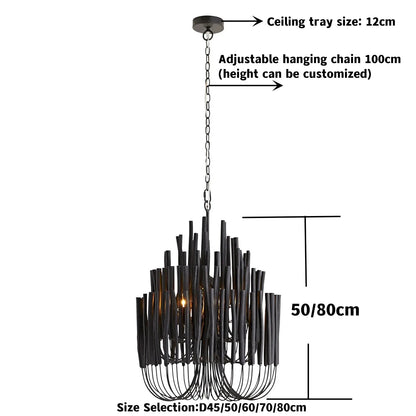 Bohemian Tilda Loft Hanging Wood Chandelier