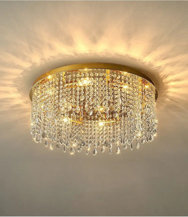 Modern Round Ceiling Crystal Chandelier for Living, Bedroom