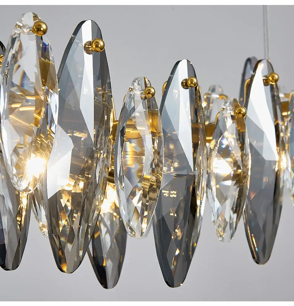 Luxuriöser großer hängender Wellenkristall-Kronleuchter für Esszimmer und Küche