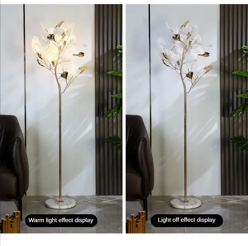 Nordic Ginkgo Leaf Floor Lamps for Living, Sofa, Bedroom