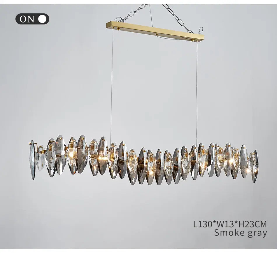 Luxury Large Hanging Wave Crystal Chandelier for Dining, Kitchen