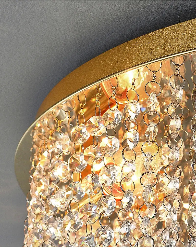 Modern Round Ceiling Crystal Chandelier for Living, Bedroom