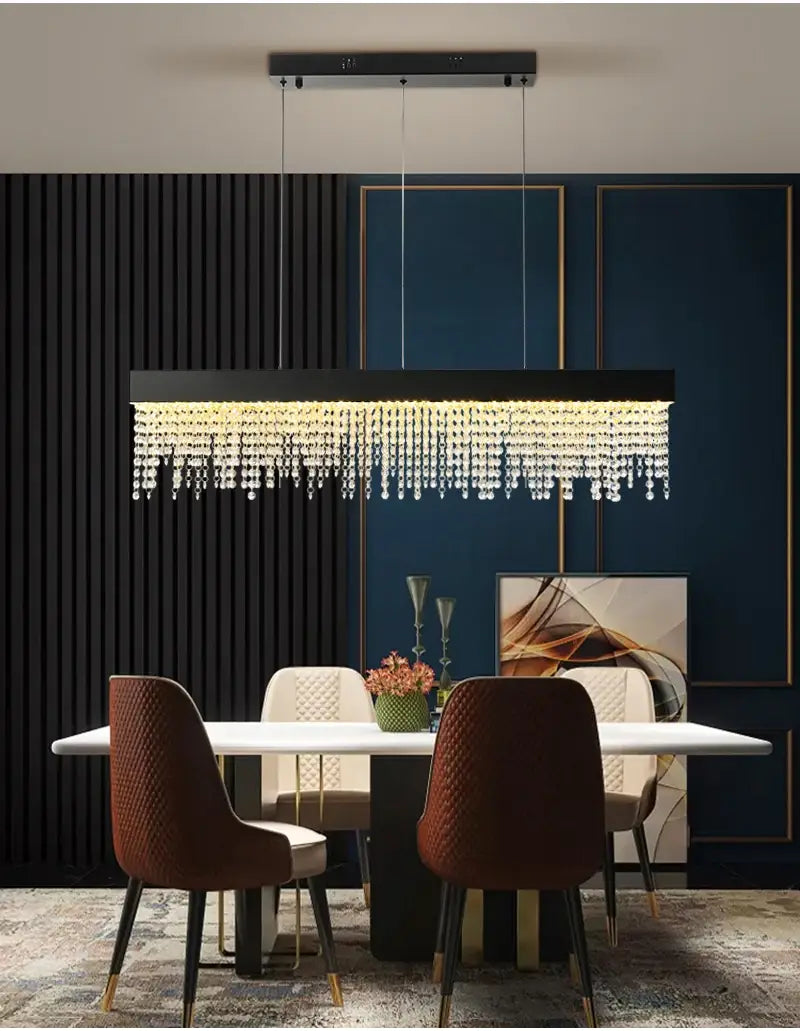 Luxury Rectangle Crystal Chandelier for Dining, Kitchen, Bar