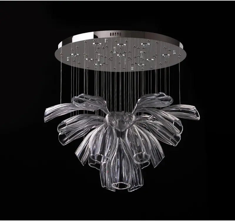 Luxury Hanging Flower Crystal Glass Chandelier for Living, Dining