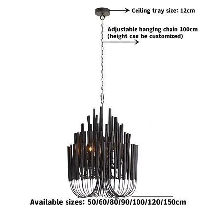 Bohemian Tilda Loft Hanging Wood Chandelier