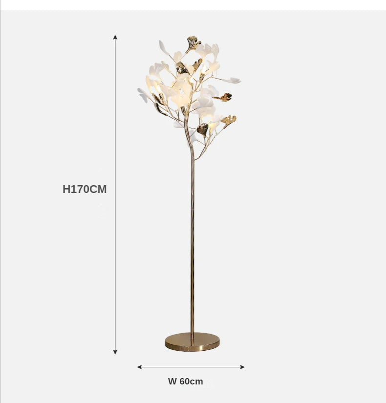 Nordic Ginkgo Leaf Floor Lamps for Living, Sofa, Bedroom