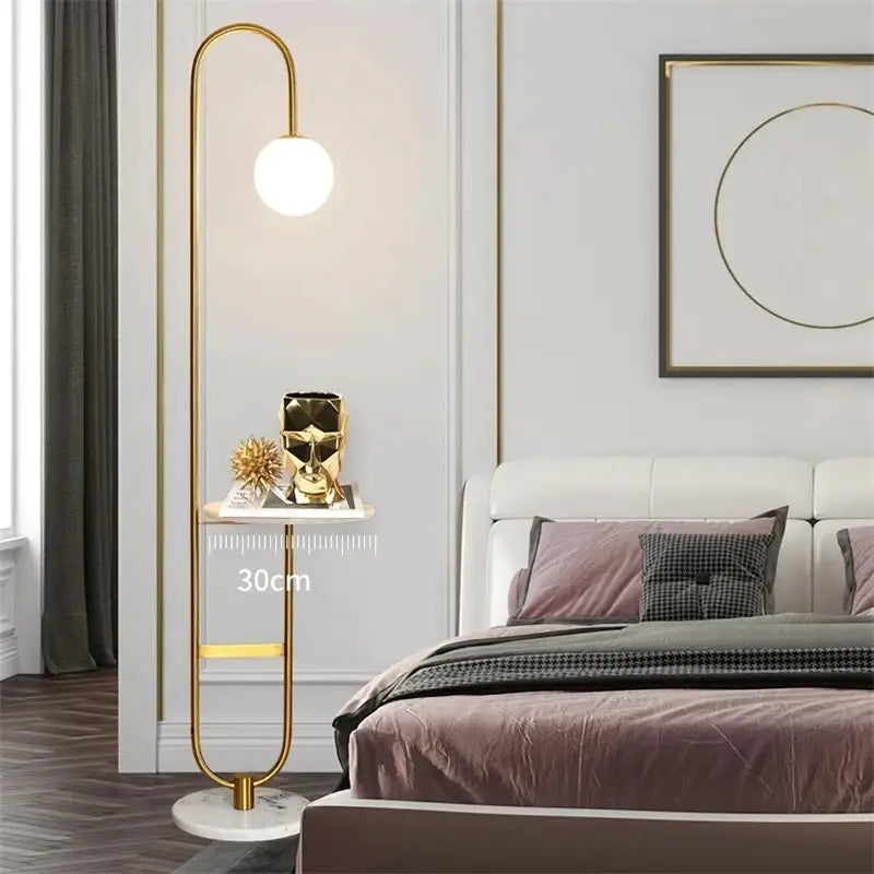 Nordic Modern Glass LED Stand Floor Lamp for Living, Bedroom