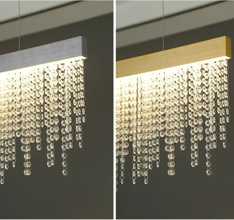 Luxury Rectangle Crystal Chandelier for Dining, Bar, Kitchen