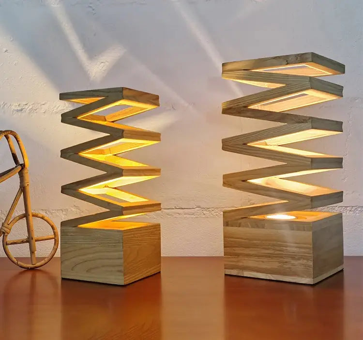 Kreative LED-Holzvasen-Tischlampe für Wohn- und Schlafzimmer