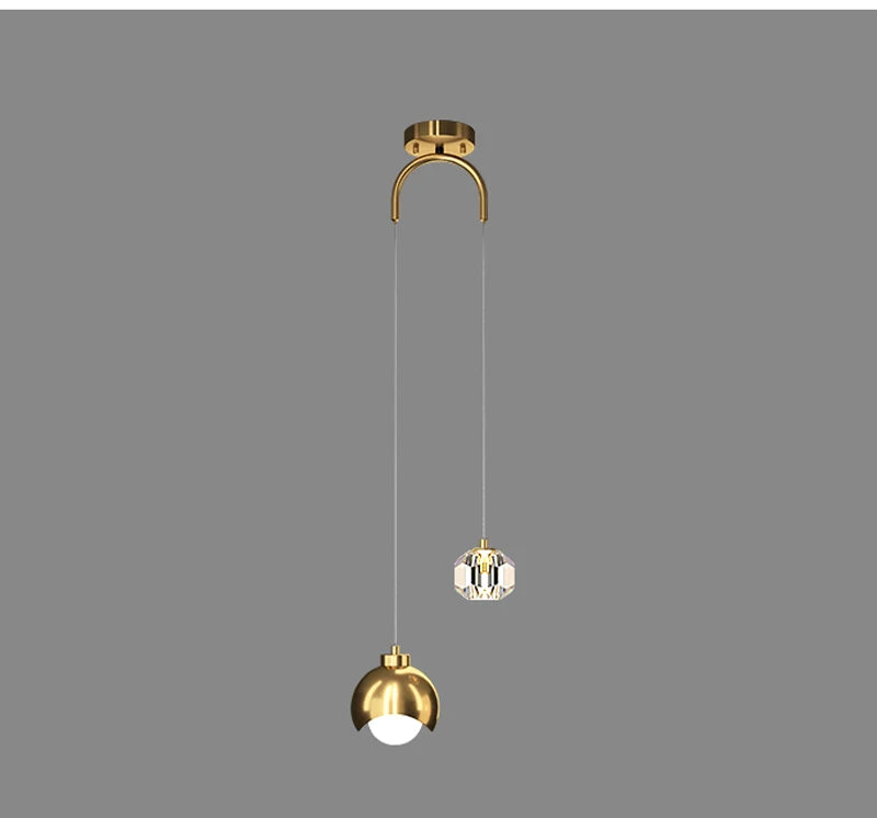 Nordic Gold Pendant Lamp: Hanging Light for Bedroom, Kitchen