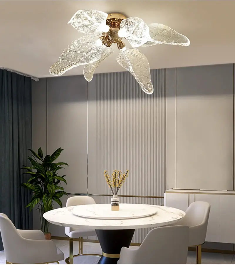 Leaf Ceiling Chandelier: Luxury Lighting for Living, Bedroom