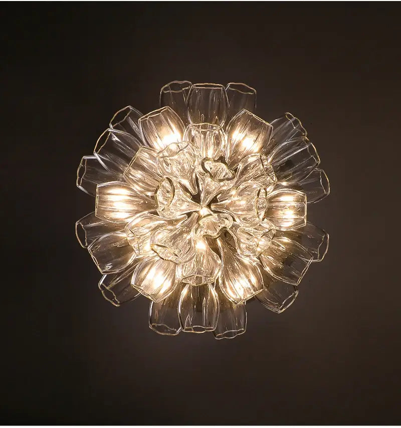 Luxury Hanging Flower Crystal Glass Chandelier for Living, Dining