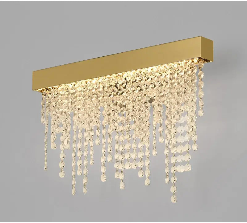 Luxuriöse Goldkristall-Wandleuchte für Nachttisch, Schlafzimmer, Wohnzimmer