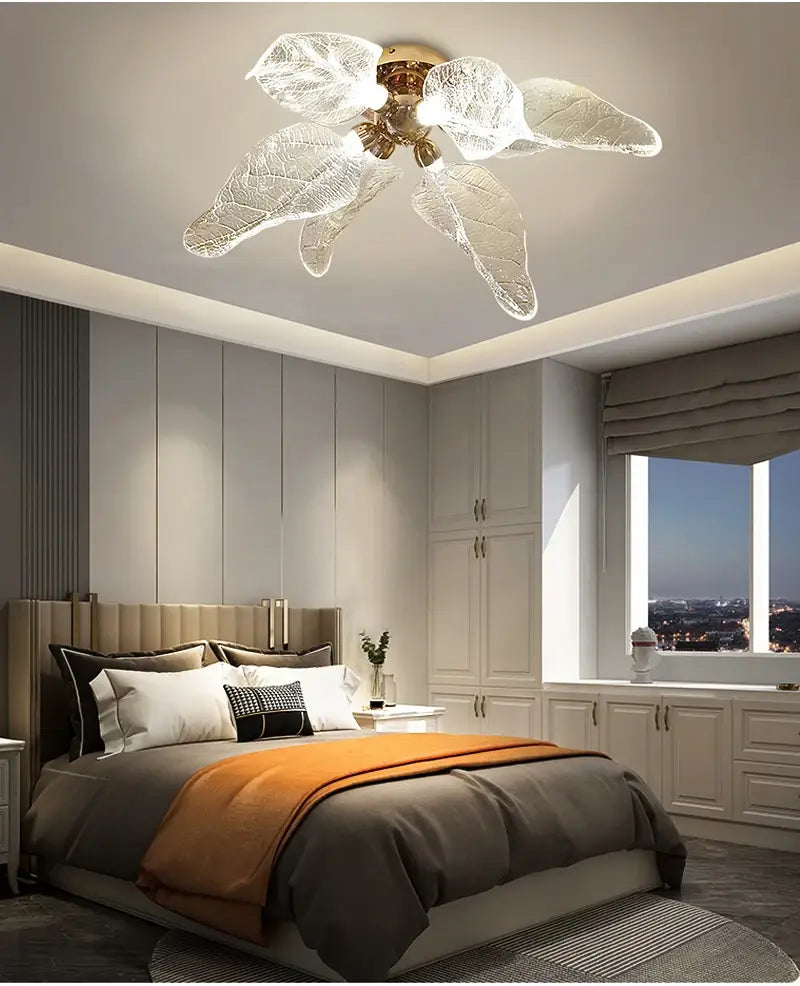 Leaf Ceiling Chandelier: Luxury Lighting for Living, Bedroom