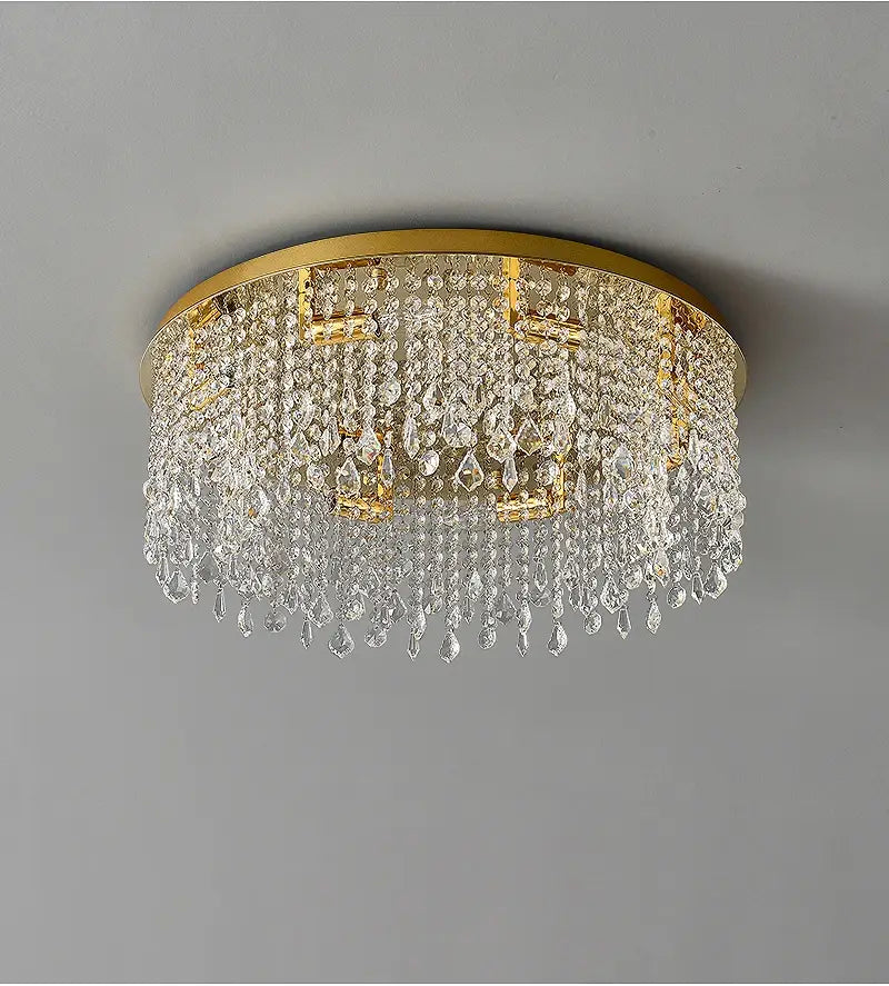 Modern Round Ceiling Crystal Chandelier for Living, Bedroom