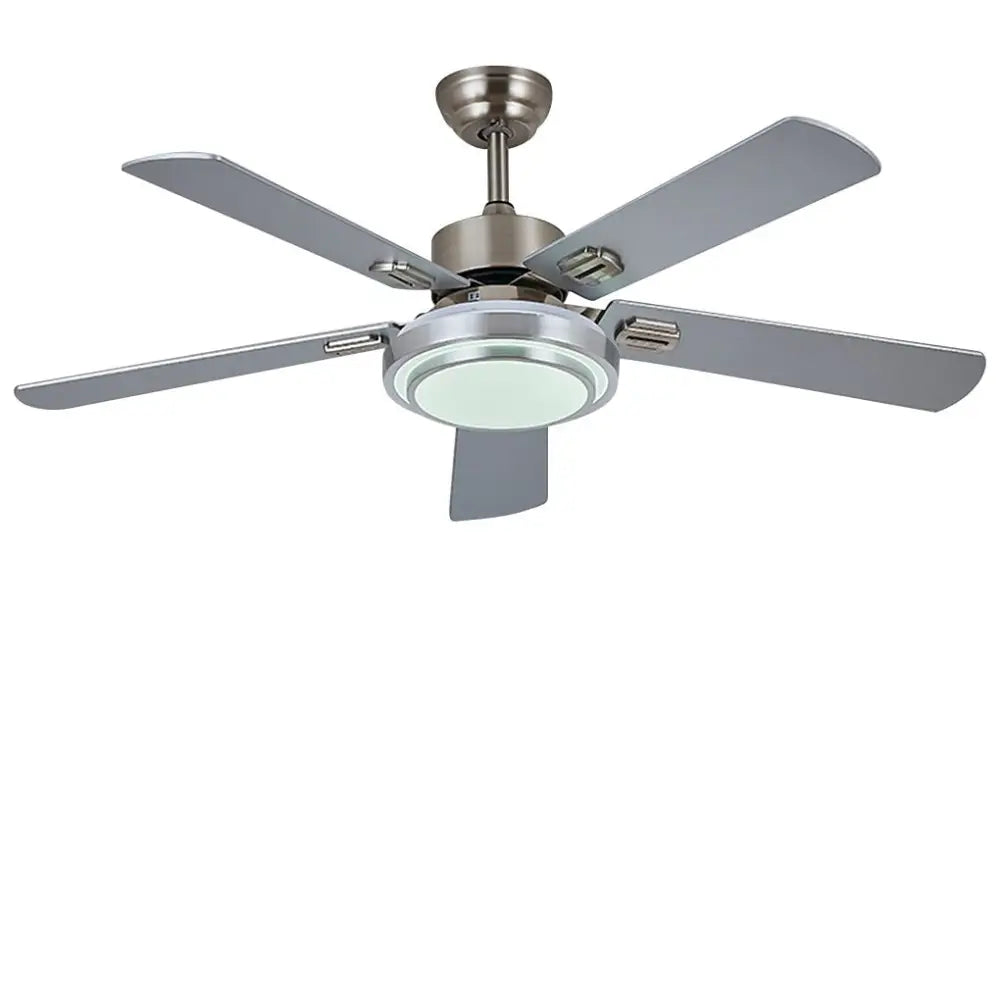 52 Inch Nordic Remote Control Ceiling Fan Light - Silver / 52’’/132.08cm Lighting >