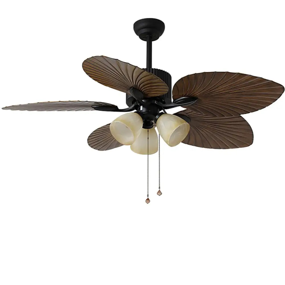 52’’ Leaf Shaped Blades Rustic Inverter Ceiling Fan Light - Lighting > lights Fans