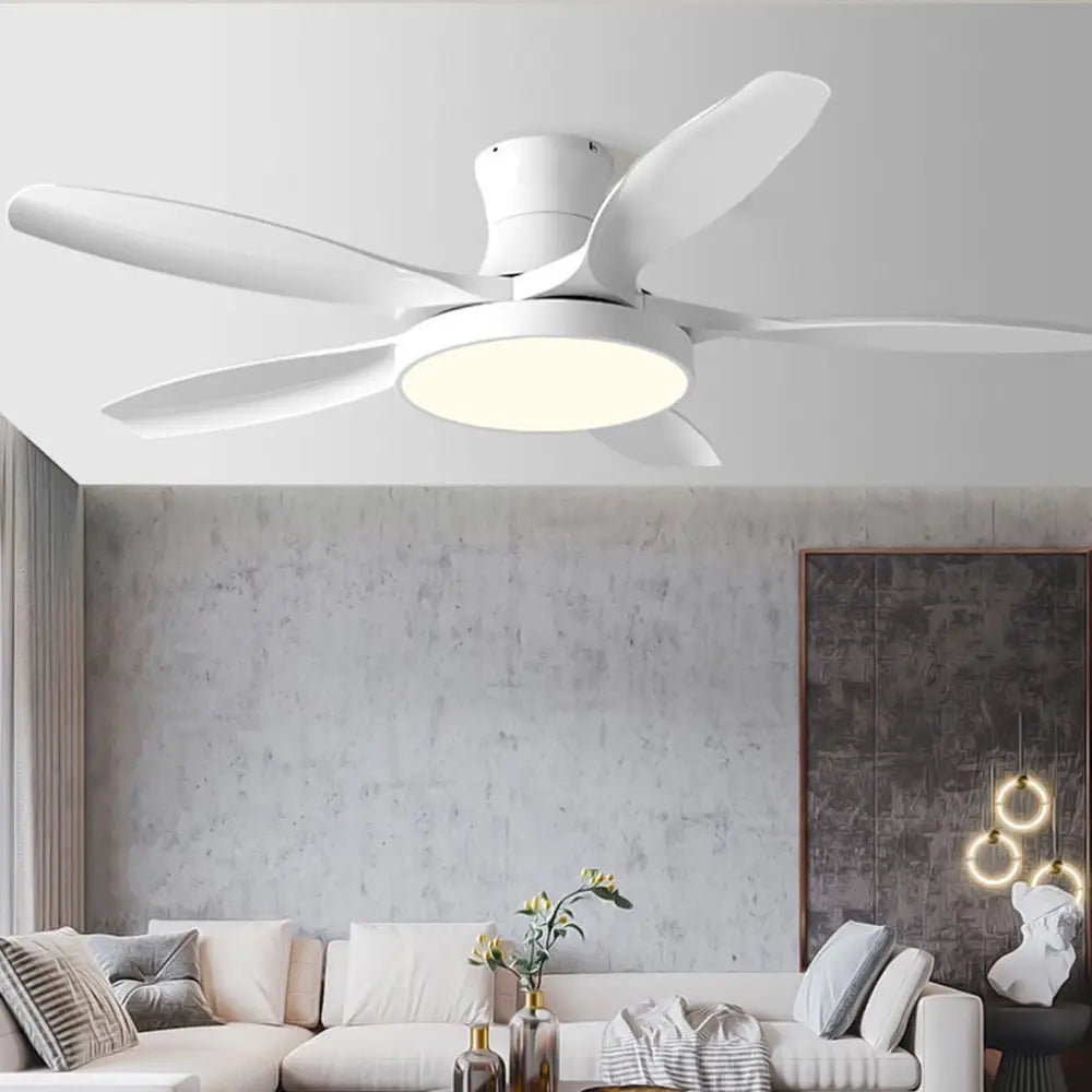 60’’ Frequency Conversion Fan Chandelier with Remote Control - White - Lighting >