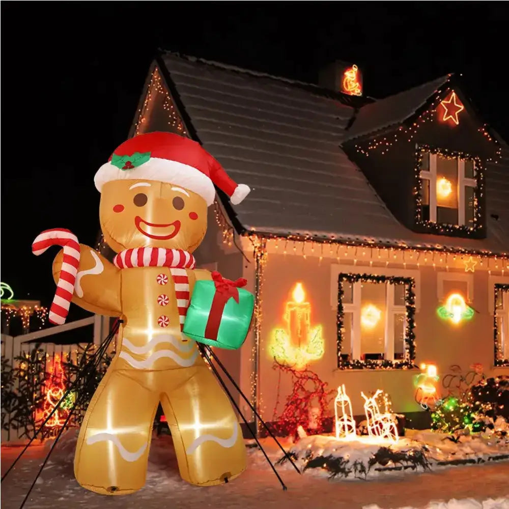 8FT/2.4M Christmas Inflatables Gingerbread Man - Home & Garden > Decor Seasonal Holiday