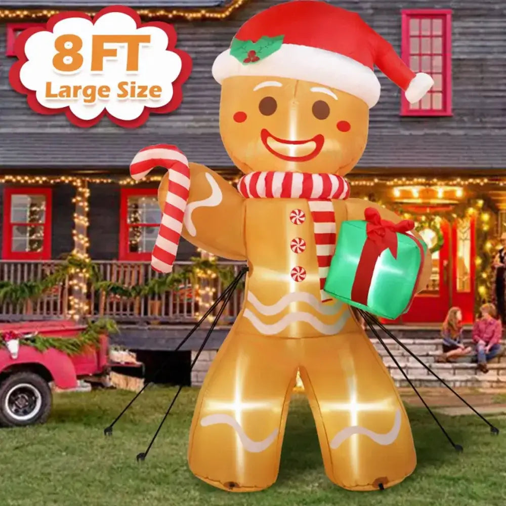 8FT/2.4M Christmas Inflatables Gingerbread Man - Home & Garden > Decor Seasonal Holiday