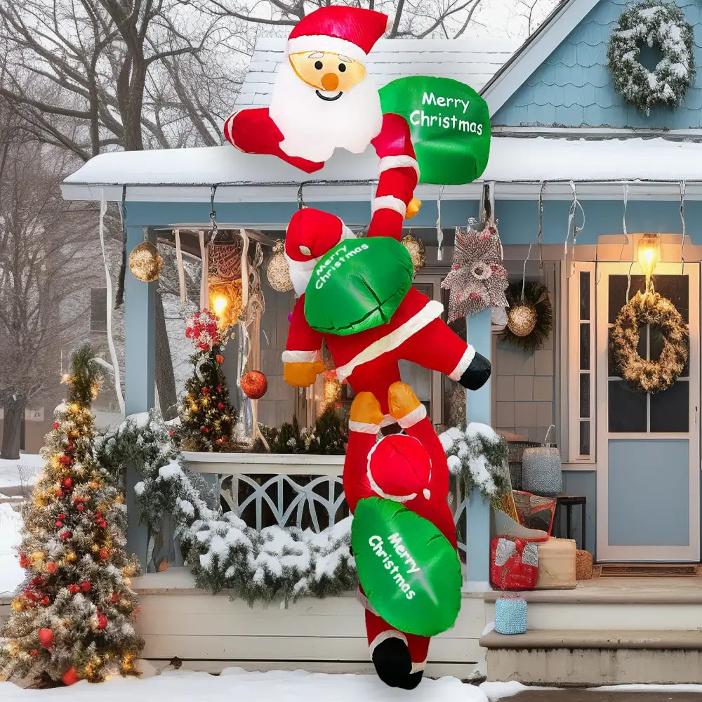 8FT Christmas Climbing Santas Inflatable - Home & Garden > Decor Seasonal Holiday