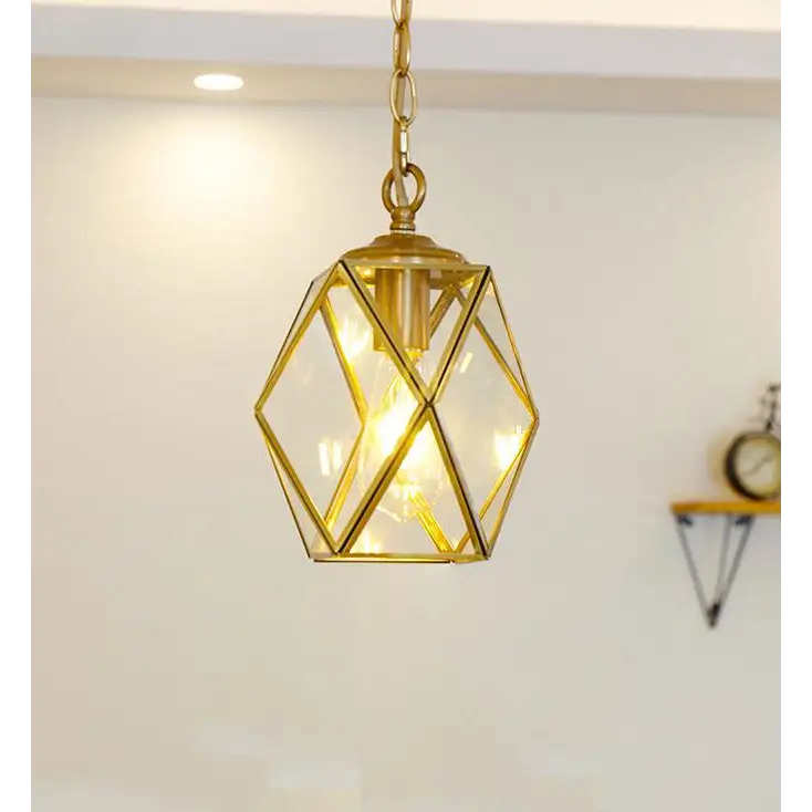 Art Deco Diamond Pendant Light for Dining Living Bar - 1Q Clear Lighting